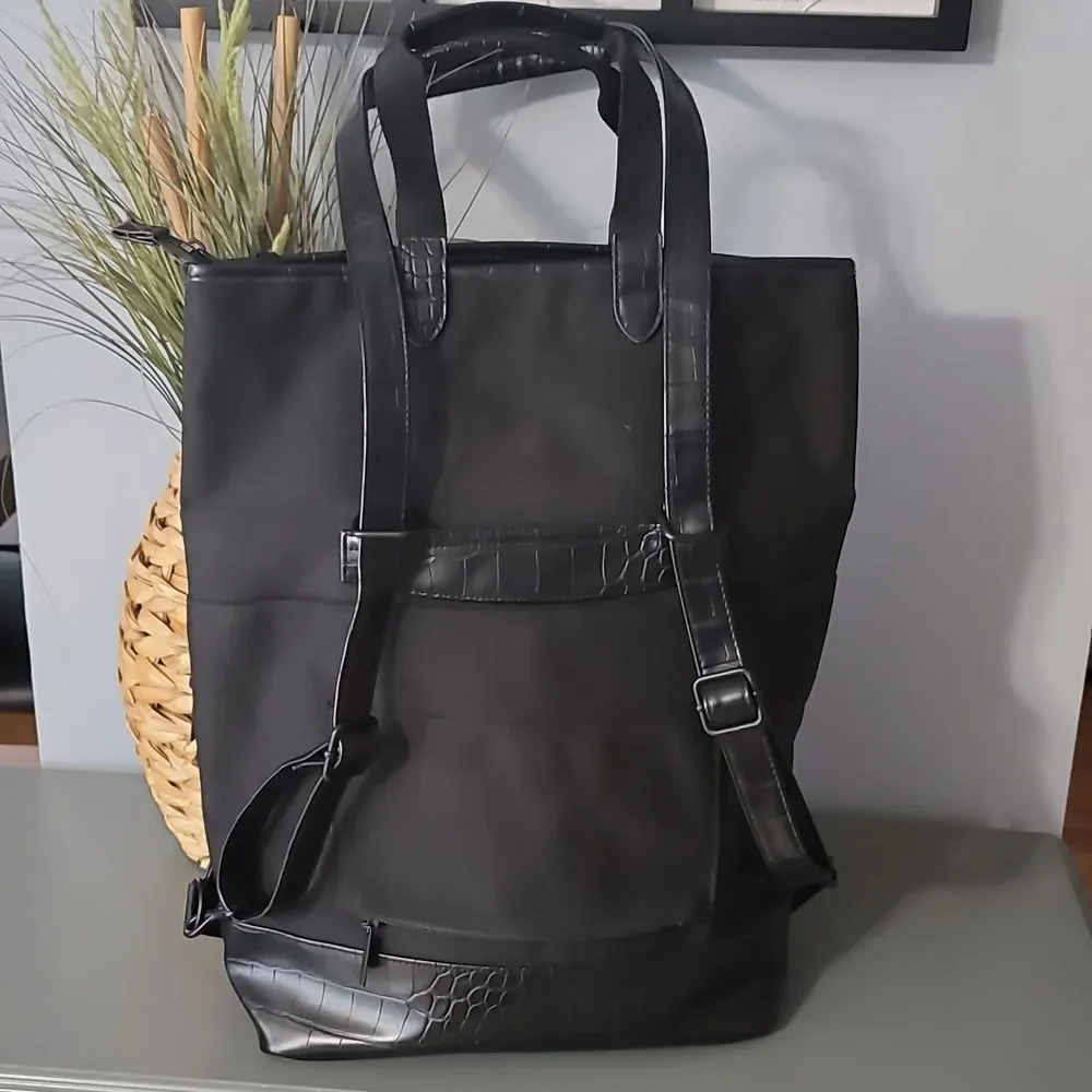 BEIS Black Travel Backpack Tote